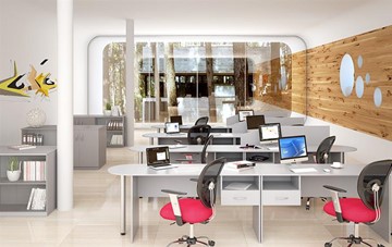 Набор мебели в офис SIMPLE с эргономичными столами и тумбами в Липецке - предосмотр 1